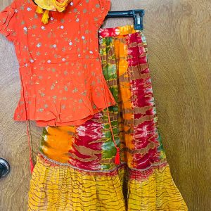Girls orange skirt set