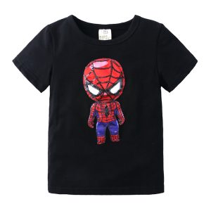 boys black spider t-shirt